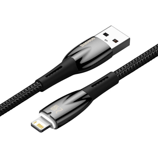 Kabel USB do Lightning Baseus Glimmer, 2.4A, 2m (czarny)