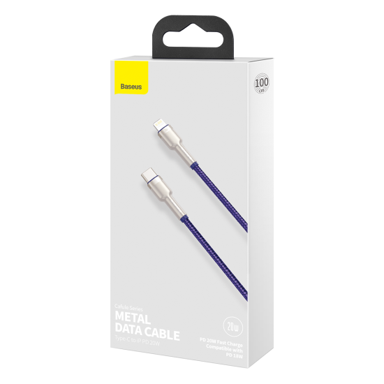 Kabel USB-C do Lightning Baseus Cafule, PD, 20W, 1m (fioletowy)