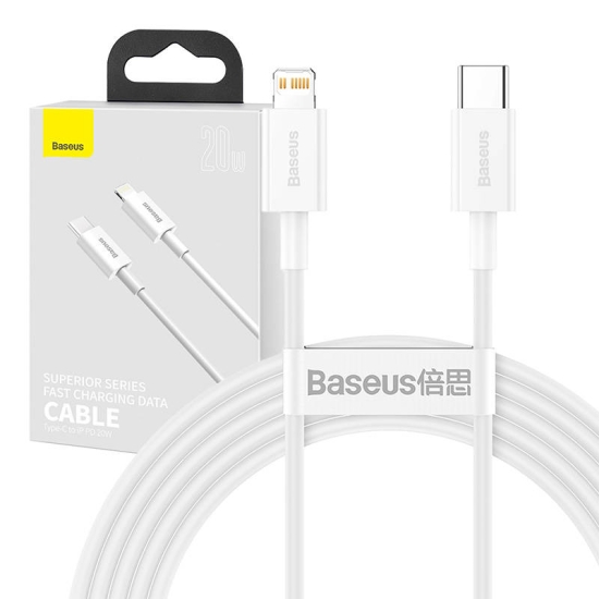 Kabel USB-C do Lightning Baseus Superior Series, 20W, PD, 2m (biały)