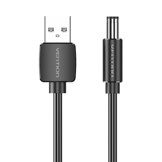 Kabel zasilający USB 2.0 do DC 5.5mm Barrel Jack 5V Vention CEYBD 0,5m (czarny)