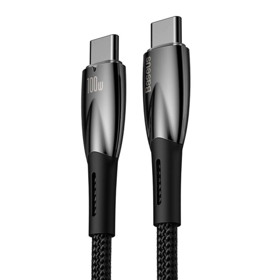 Kabel USB-C do USB-C Baseus Glimmer, 100W, 1m (czarny)