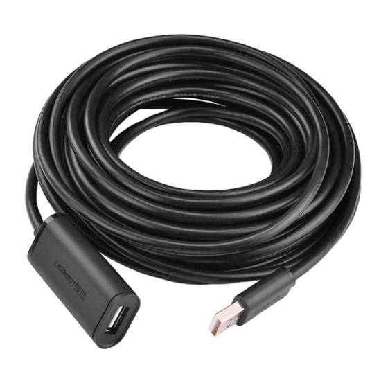 Kabel przedłużający USB 2.0 UGREEN US121, aktywny, 10m (czarny)