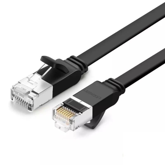 Płaski kabel sieciowy UGREEN  NW101 z metalowymi wtyczkami, Ethernet RJ45, Cat.6, UTP, 2m (czarny)