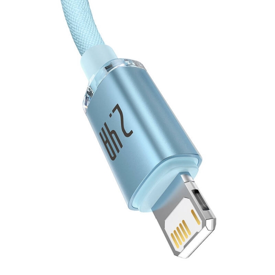 Kabel USB do iP Baseus Crystal Shine, 2.4A, 1.2m (niebieski)