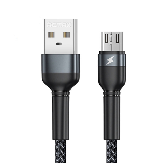 Kabel USB Micro Remax Jany Alloy, 1m, 2.4A (czarny)