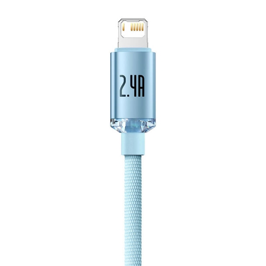 Kabel USB do iP Baseus Crystal Shine, 2.4A, 1.2m (niebieski)