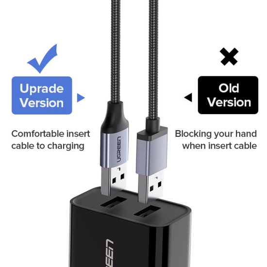 Kabel USB do Micro USB UGREEN  US290 QC 3.0 2.4A 2m (czarny)