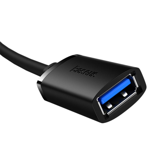 Przedłuzacz Baseus USB 3.0 męski do żeński, AirJoy series, 1m (czarny)