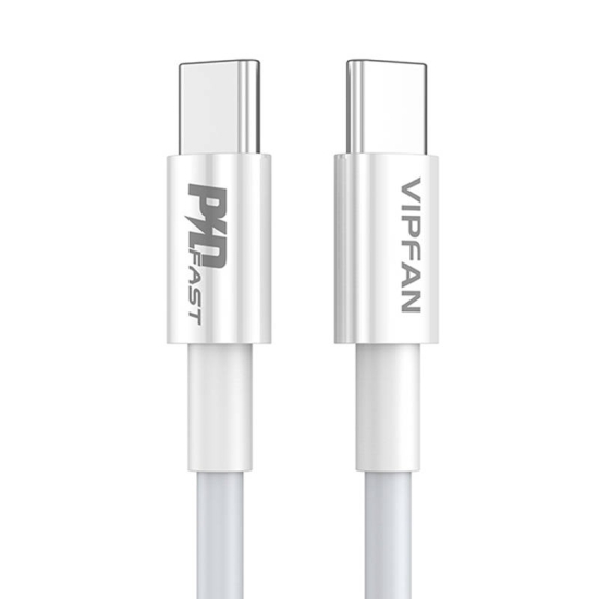 Kabel USB-C do USB-C VFAN P02, 1m (biały)