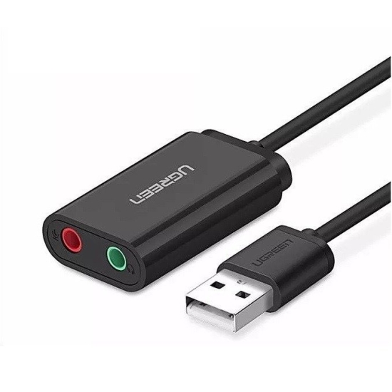 Zewnętrzna karta dźwiękowa USB UGREEN   US205 15cm (czarny)