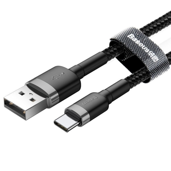 Kabel USB do USB-C Baseus Cafule 3A 0.5m (szaro-czarny)