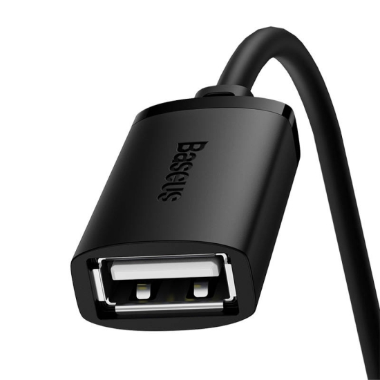 Przedłuzacz Baseus USB 2.0 męski do żeński, AirJoy series, 0.5m (czarny)