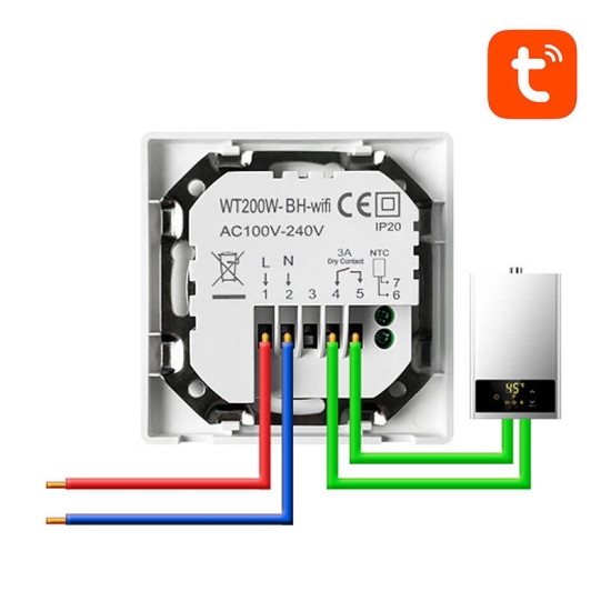 Inteligentny termostat Avatto WT200-BH-3A-W Bojler 3A WiFi TUYA