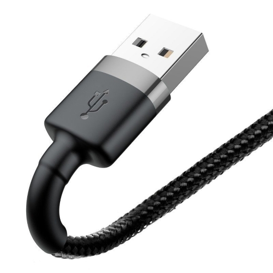 Kabel Lightning USB Baseus Cafule 2,4A 0.5m (szaro-czarny)