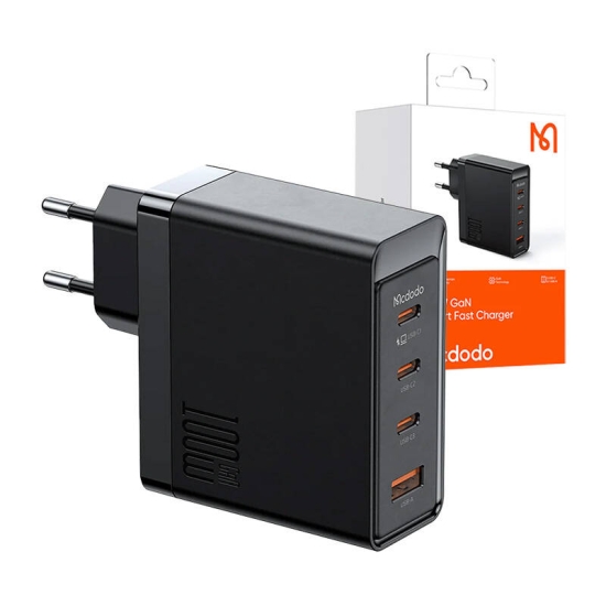 Ładowarka sieciowa McDodo GAN 3xUSB-C + USB, 100W (czarna)