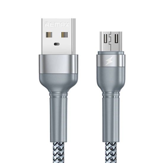 Kabel USB Micro Remax Jany Alloy, 1m, 2.4A (srebrny)