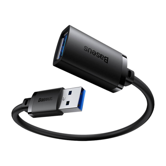 Przedłuzacz Baseus USB 3.0 męski do żeński, AirJoy series, 1.5m (czarny)