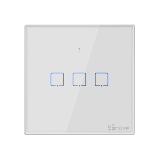 Dotykowy włącznik światła WiFi + RF 433 Sonoff T2 EU TX (3-kanałowy)