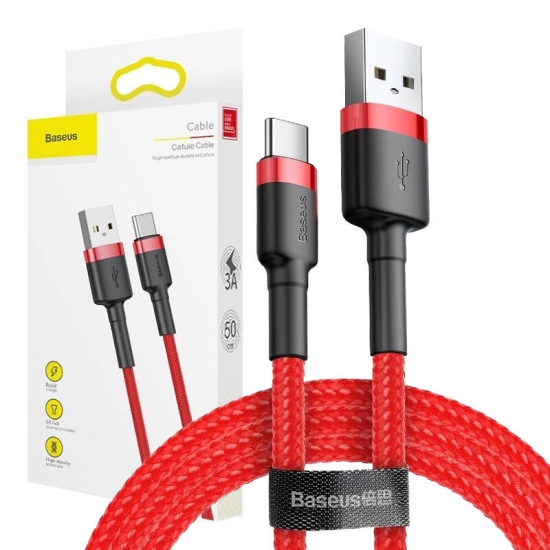 Kabel USB do USB-C Baseus Cafule 3A 1m (czerwony)