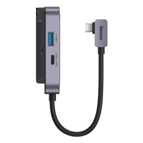 Hub 4w1 Baseus PadJoy Series USB-C do USB 3.0 + HDMI + USB-C PD + jack 3.5mm (Szary)