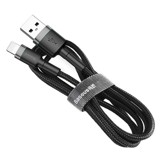 Kabel Lightning USB Baseus Cafule 2,4A 1m (szaro-czarny)