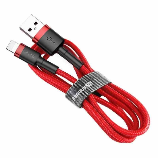 Kabel Lightning USB Baseus Cafule 2,4A 0.5m (czerwony)