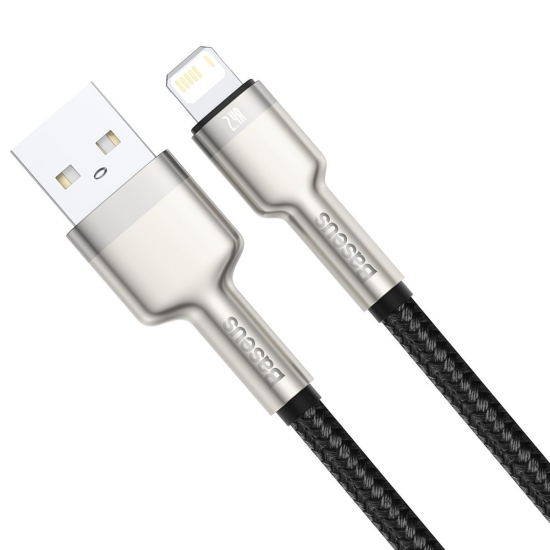 Kabel USB do Lightning Baseus Cafule, 2.4A, 1m (czarny)