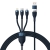 Kabel USB 3w1 Baseus Flash Series 2, USB-C + micro USB + Lightning, 100W, 1.2m (niebieski)