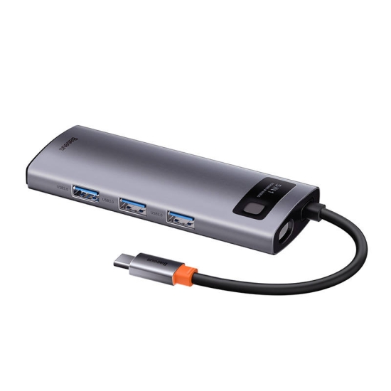 Hub 5w1 Baseus Metal Gleam Series, USB-C do 3x USB 3.0 + HDMI + USB-C PD