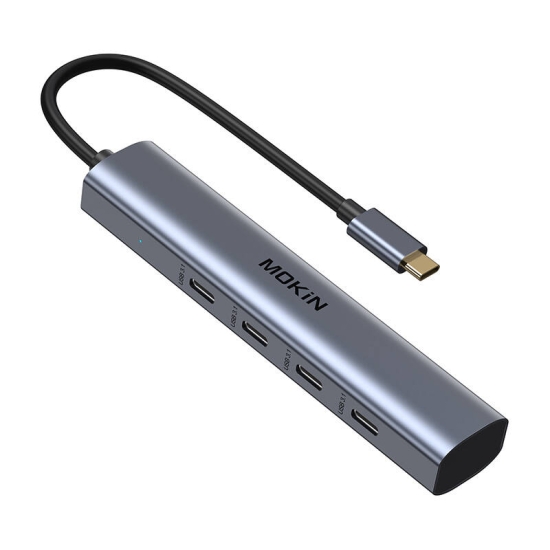 Adapter Hub MOKiN USB-C z 4 Portami USB-C 10Gbps (srebrny)