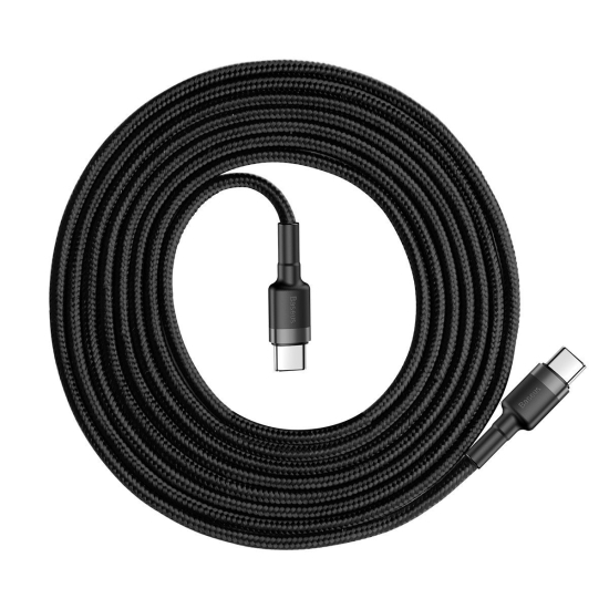 Kabel USB-C do USB-C PD Baseus Cafule PD 2.0, QC 3.0, 60W, 2m (czarno-szary)