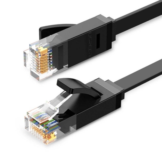 Płaski kabel sieciowy UGREEN  NW102 Ethernet RJ45, Cat.6, UTP, 8m (czarny)