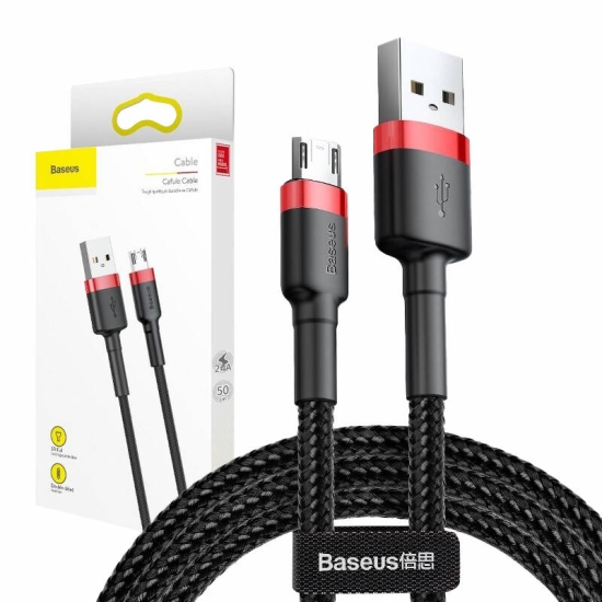 Kabel USB do Micro USB Baseus Cafule 2.4A 1m (czerwono-czarny)