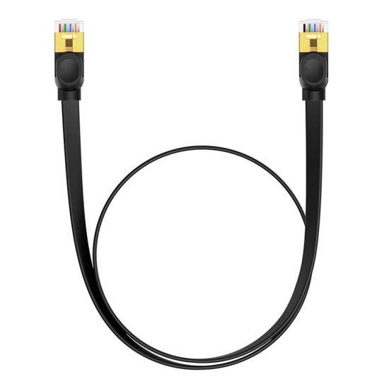 Płaski kabel sieciowy Baseus Ethernet RJ45, Gigabit, Cat.7, 0,5m (czarny)