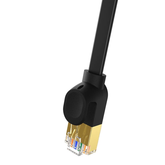 Płaski kabel sieciowy Baseus Ethernet RJ45, Gigabit, Cat.7, 0,5m (czarny)