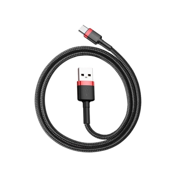 Kabel USB do USB-C Baseus Cafule 3A 1m (czerwono-czarny)