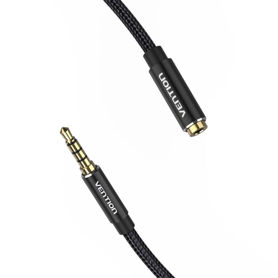 Kabel audio TRRS 3,5mm męski do 3,5mm żeński Vention BHCBG 1,5m czarny