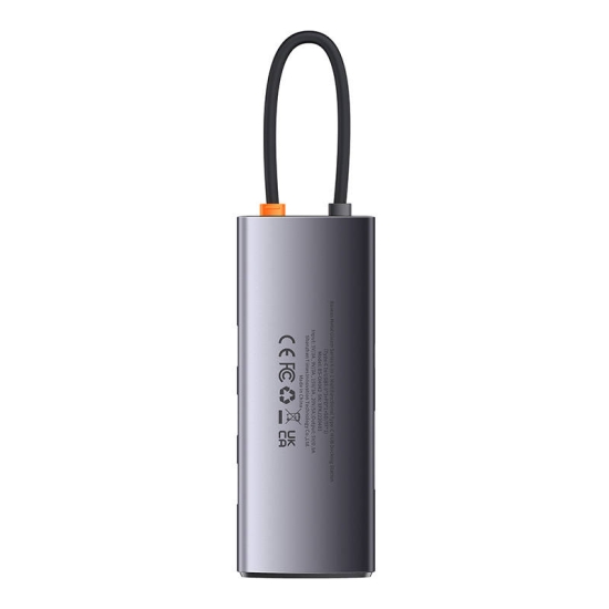 Hub 6w1 Baseus Metal Gleam Series, USB-C do 3x USB 3.0 + USB-C PD +  microSD/SD