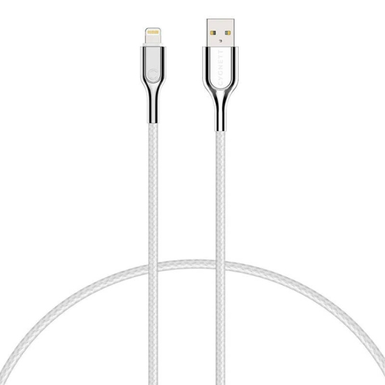 Kabel Lightning do USB Cygnett Armoured 2.4A 12W 0,1m (biały)