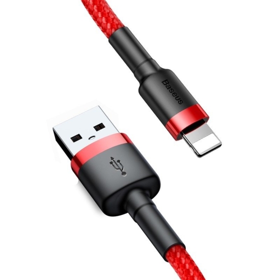 Kabel Lightning USB Baseus Cafule 2.4A 1m (czerwony)