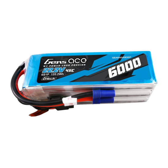 Akumulator Gens ace G-Tech 6S 6000mAh 22.2V 45C Lipo z konektorem EC5 Plug