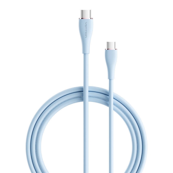 Kabel USB-C 2.0 do USB-C Vention TAWSG 1,5m, PD 100W, niebieski silikonowy