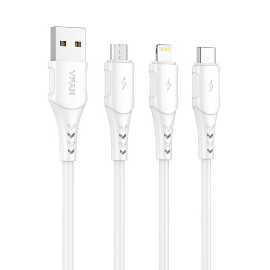 Kabel USB do Micro USB VFAN Colorful X12, 3A, 1m (biały)