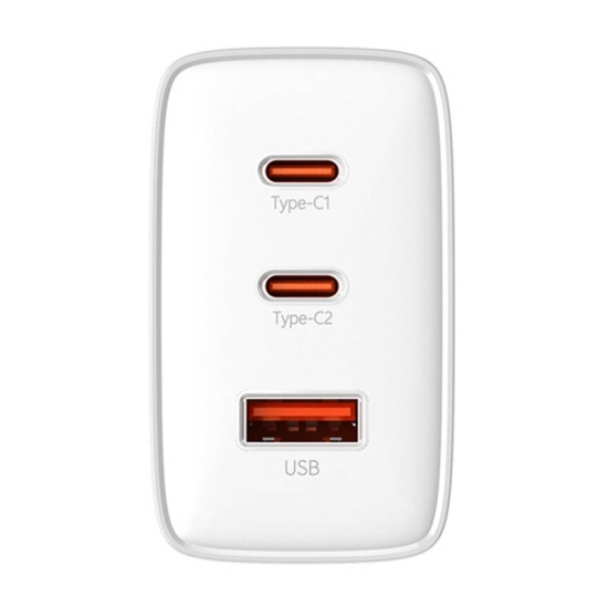 Ładowarka sieciowa Baseus OS-Cube Pro 2xUSB-C + USB, 65W (biała)