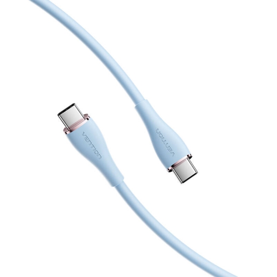 Kabel USB-C 2.0 do USB-C Vention TAWSG 1,5m, PD 100W, niebieski silikonowy