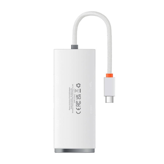 Hub 4w1 Baseus Lite Series USB-C do 4x USB 3.0 + USB-C, 25cm (biały)