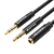 Kabel audio 2x 3,5mm męski do 3,5mm żeński Vention BBUBY 0,3m czarny