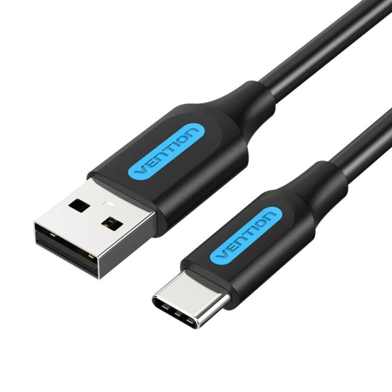 Kabel USB-A 2.0 do USB-C Vention COKBC 3A 0,25m (czarny)