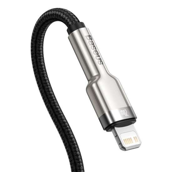 Kabel USB-C do Lightning Baseus Cafule, PD, 20W, 1m (czarny)