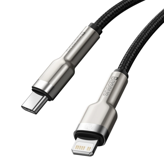 Kabel USB-C do Lightning Baseus Cafule, PD, 20W, 1m (czarny)